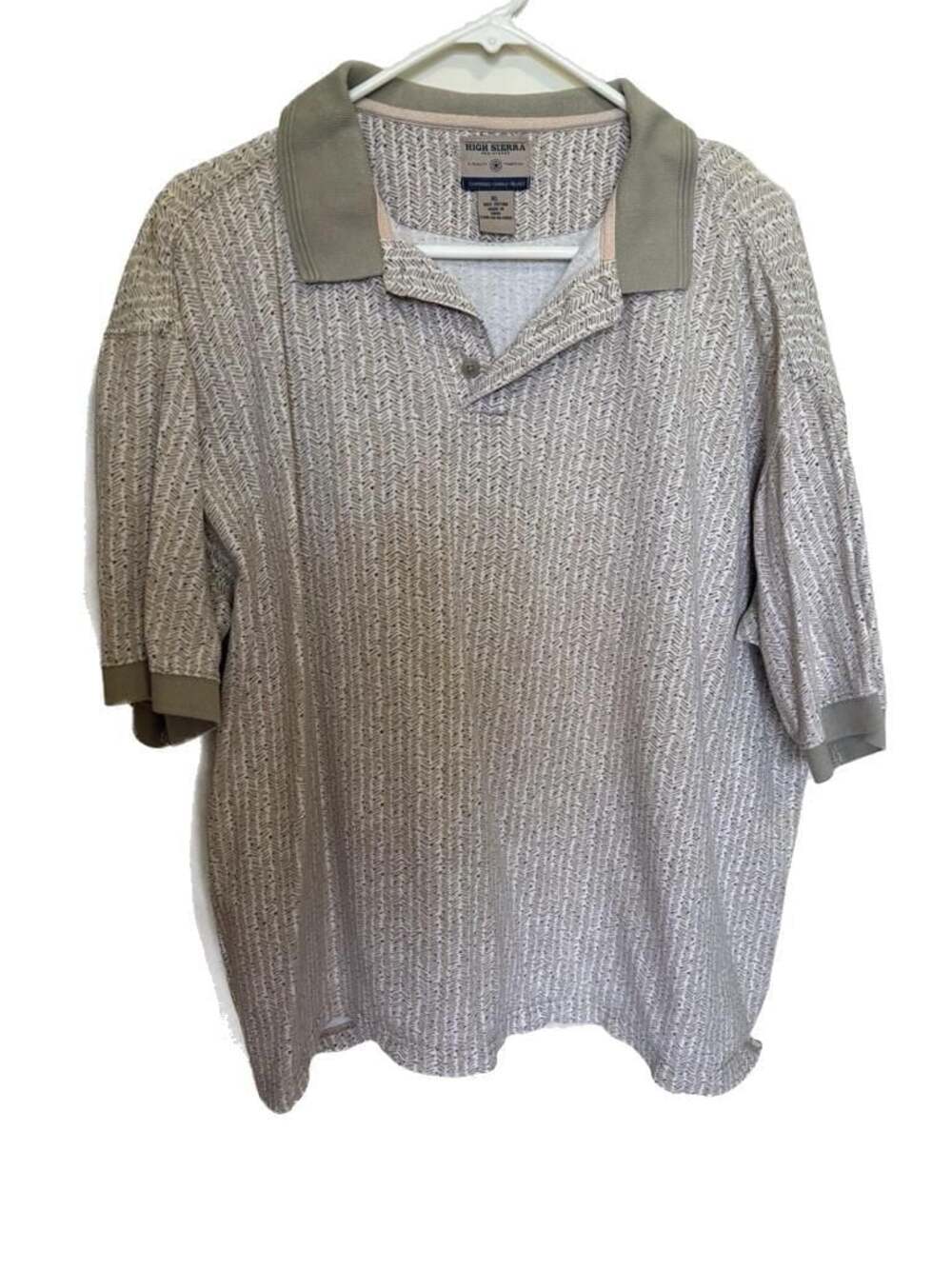 High Sierra Registered Men's Short Sleeve Polo Shirt Geometric Pattern